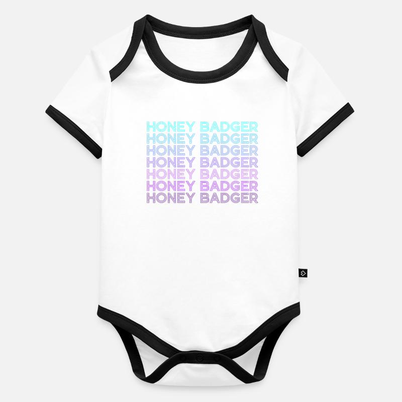 Honigdachs Retro Baby Bio-Kurzarm-Kontrastbody
