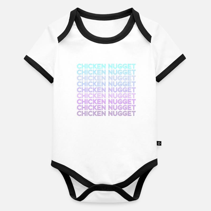Chicken Nugget Retro Organic Baby Contrasting Bodysuit