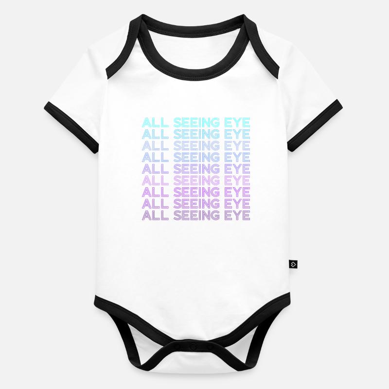 Allsehendes Auge Retro Baby Bio-Kurzarm-Kontrastbody