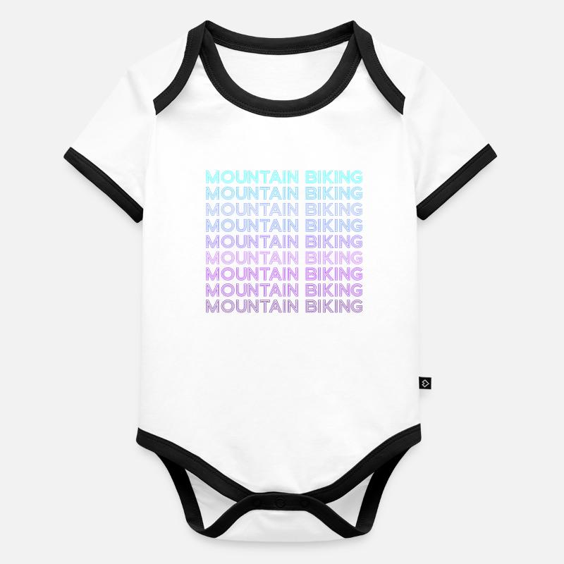 VTT VTT Biker Retro Body Bébé bio contrasté manches courtes