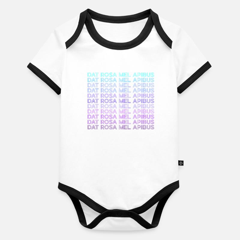 Dat Rosa Mel Apibus Rosenkreuzer-Emblem Retro Baby Bio-Kurzarm-Kontrastbody