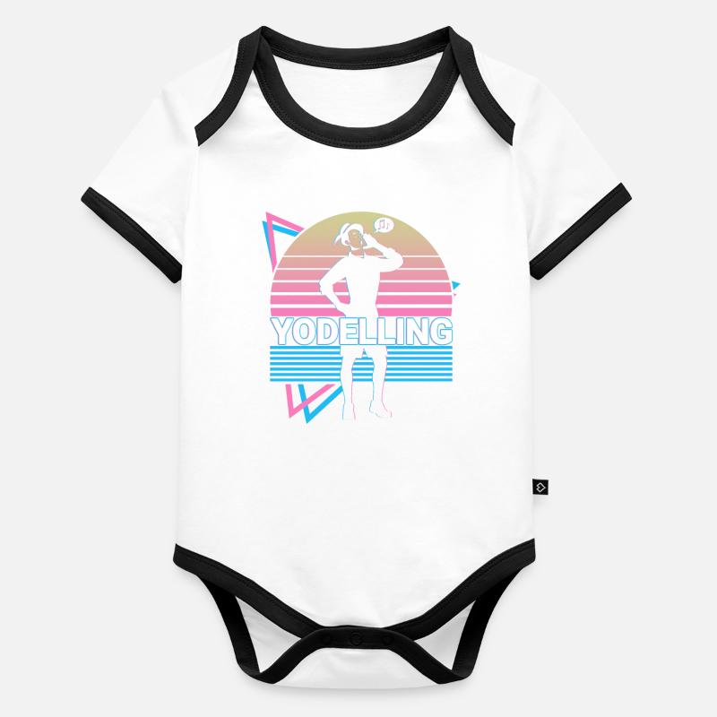 Yodelling Retro Cadeau Body Bébé bio contrasté manches courtes