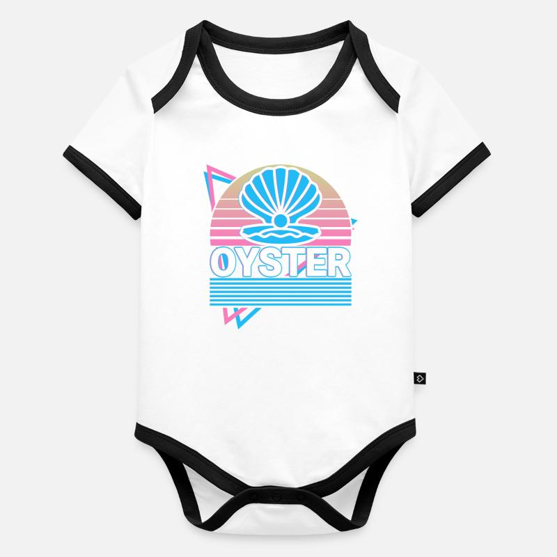 Oyster Pearl Bowl Retro Gift Organic Baby Contrasting Bodysuit