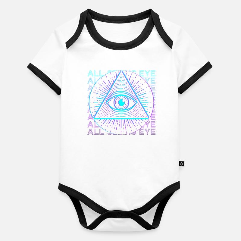 All-seeing Eye Retro Gift Organic Baby Contrasting Bodysuit