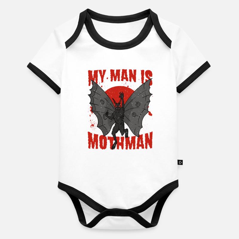Mothman Crypto Cryptozoology Gift Organic Baby Contrasting Bodysuit