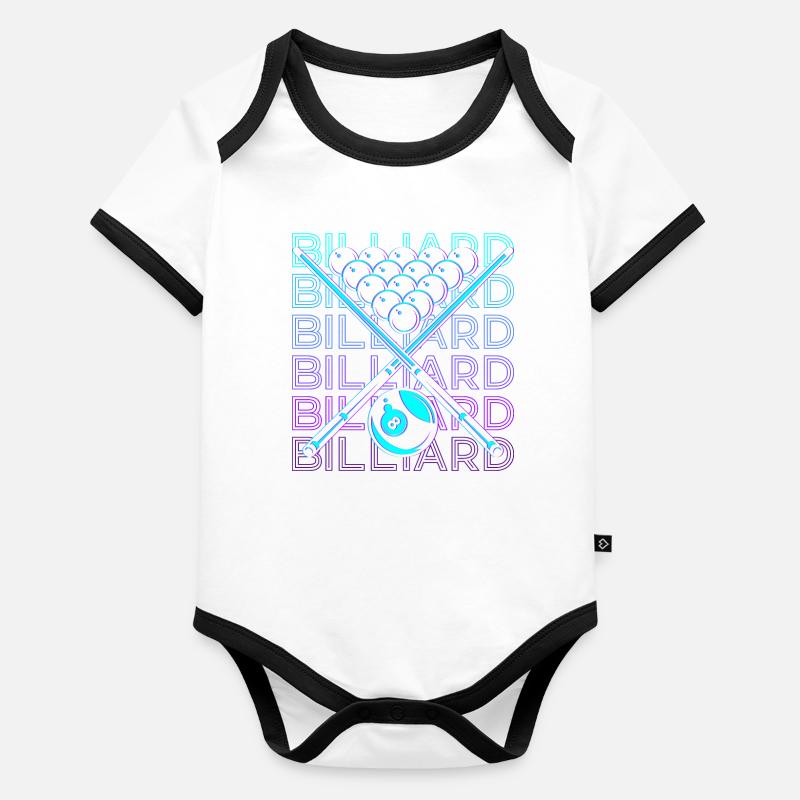 Billiard Player Retro Gift Organic Baby Contrasting Bodysuit