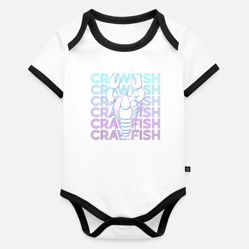 Crayfish Retro Gift Organic Baby Contrasting Bodysuit