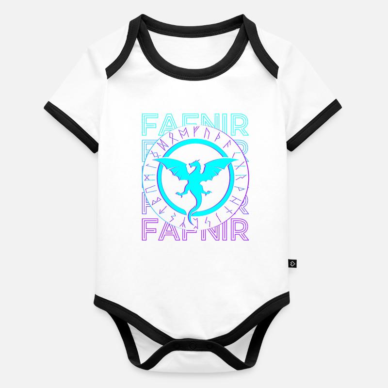 Fafnir Drache Wikinger Sigurd Nordische Myhtologie Baby Bio-Kurzarm-Kontrastbody