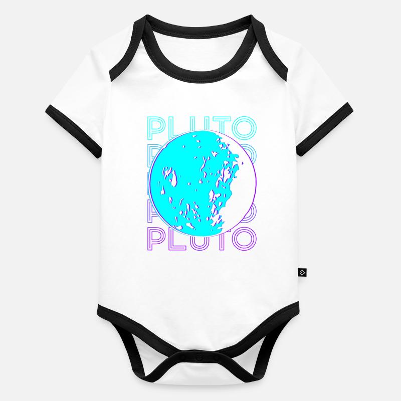 Pluton Rétro Body Bébé bio contrasté manches courtes