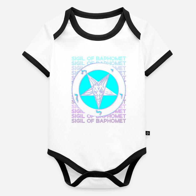 Sceau de Baphomet Pentagram Occult Magic Body Bébé bio contrasté manches courtes