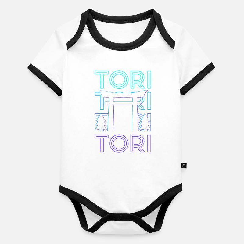Torii-Tor Torii-Tempel Japanisch Tori Retro Baby Bio-Kurzarm-Kontrastbody