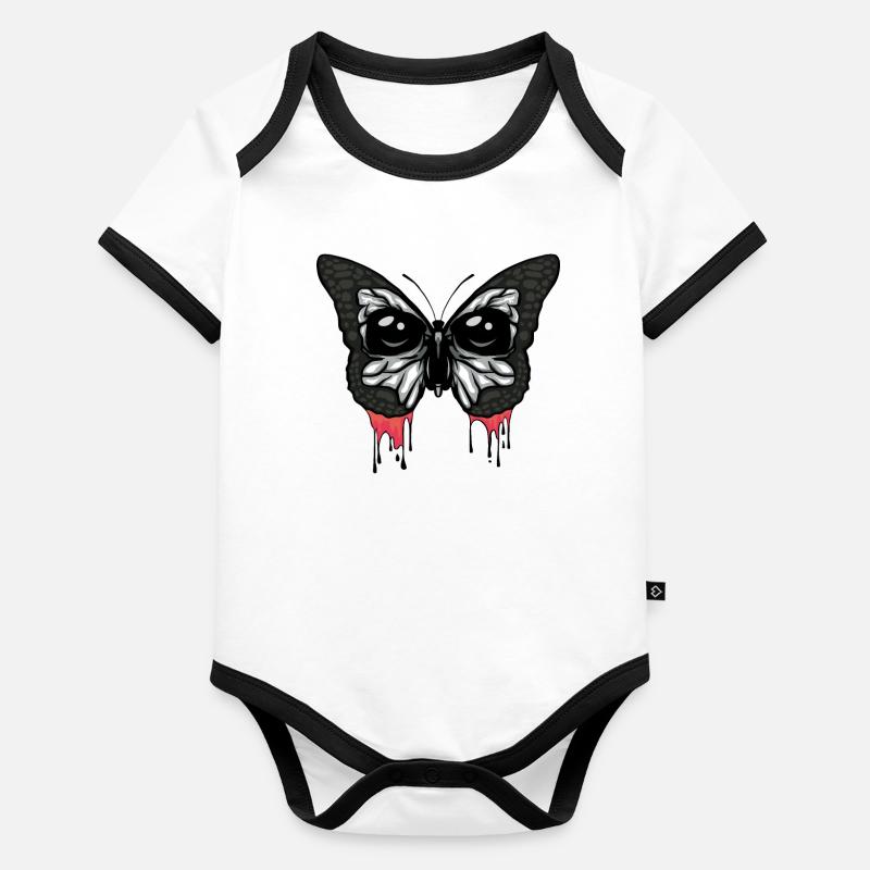 Zombiecore Aesthetic Gothic Zombie Butterfly Organic Baby Contrasting Bodysuit