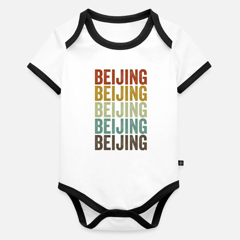 Beijing China Retro Vintage Organic Baby Contrasting Bodysuit