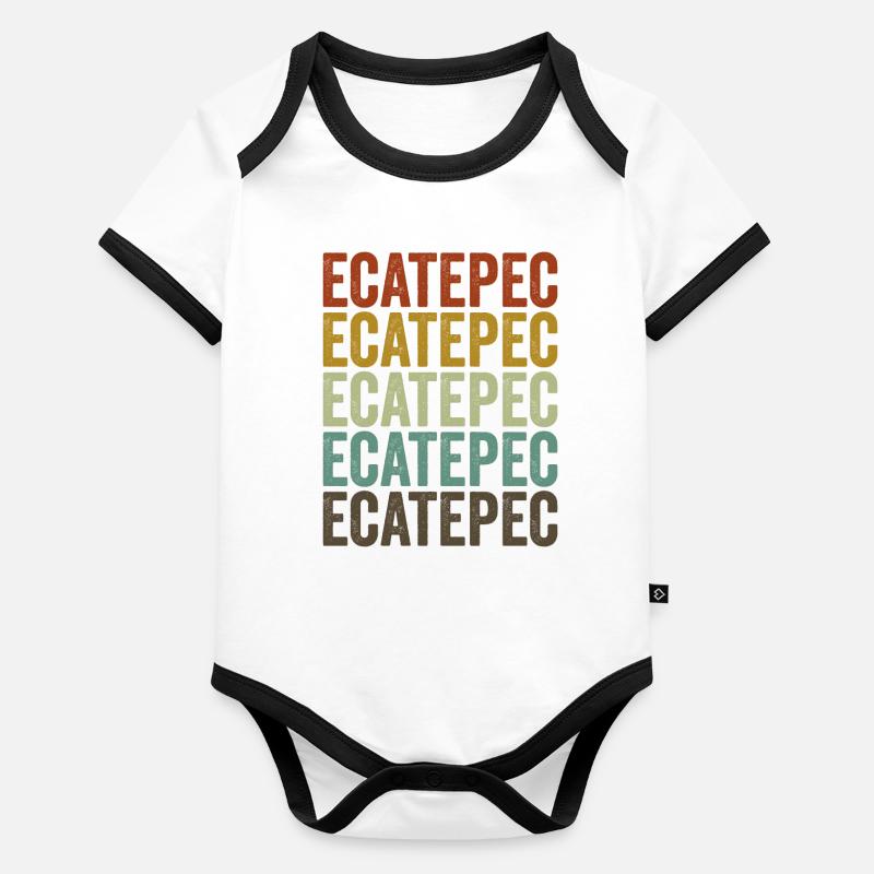 Ecatepec Mexiko Retro Vintage Baby Bio-Kurzarm-Kontrastbody