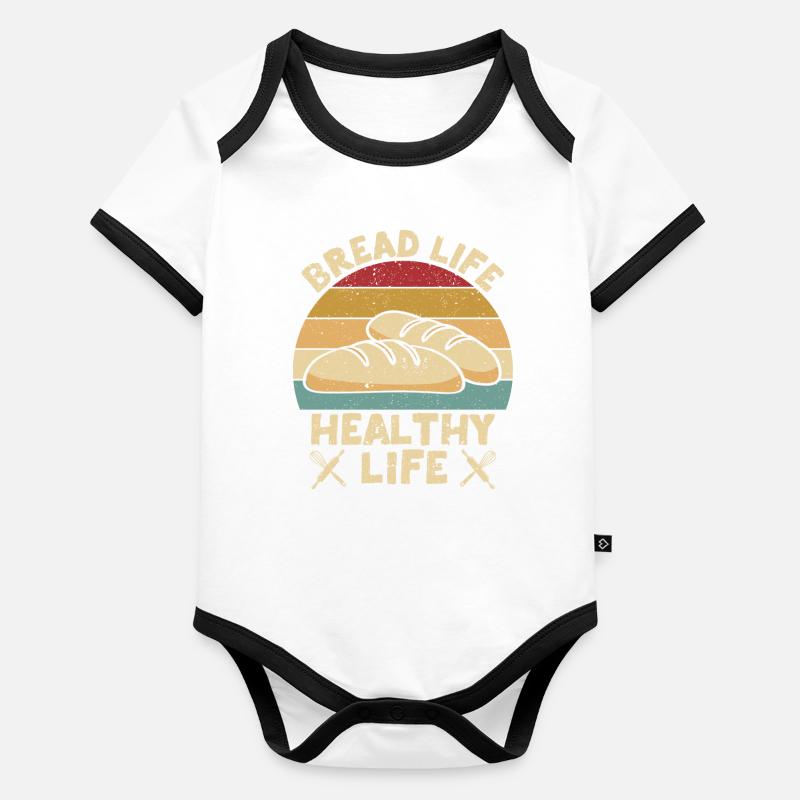 Funny bread baker Organic Baby Contrasting Bodysuit