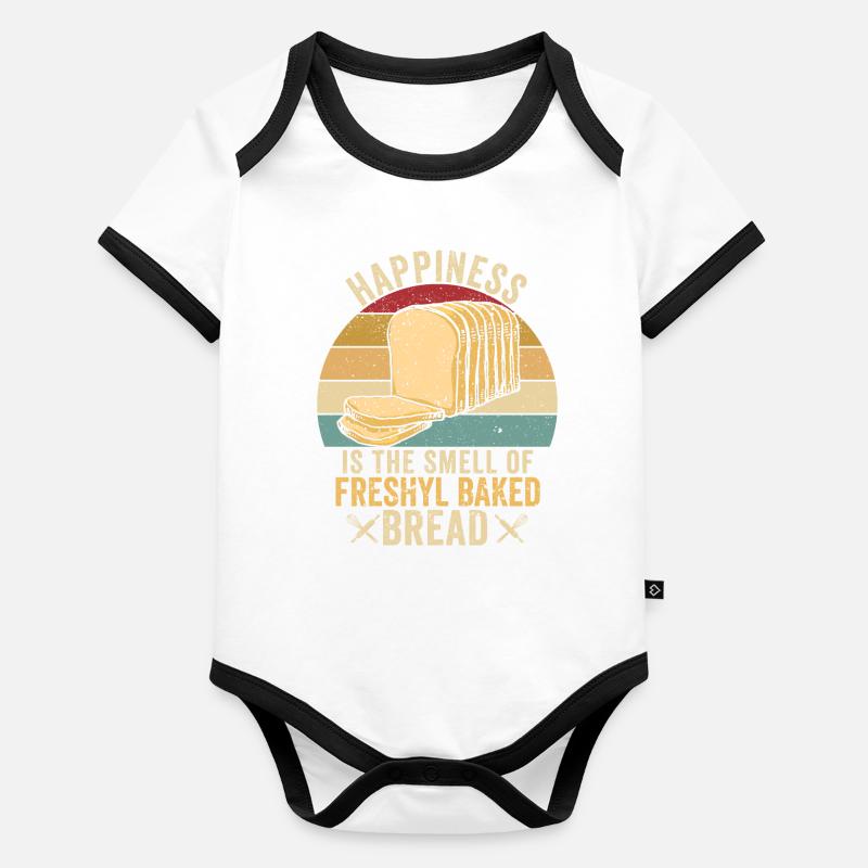 Lustiger Brotbacken-Bäcker Baby Bio-Kurzarm-Kontrastbody