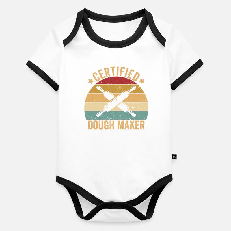 Funny bread baker Organic Baby Contrasting Bodysuit