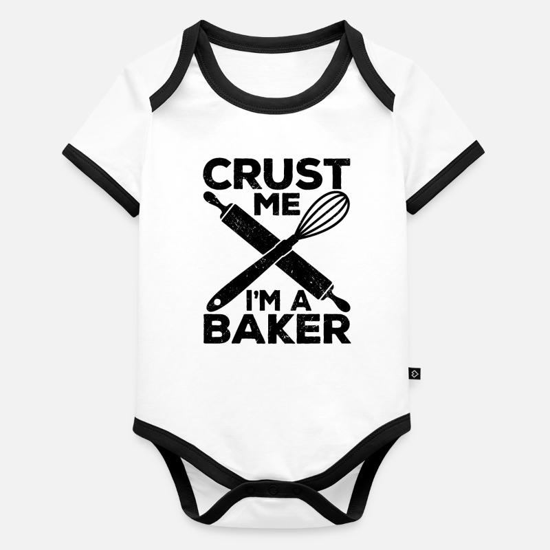 Funny bread baker Organic Baby Contrasting Bodysuit