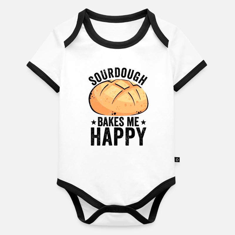 Funny bread baker Organic Baby Contrasting Bodysuit