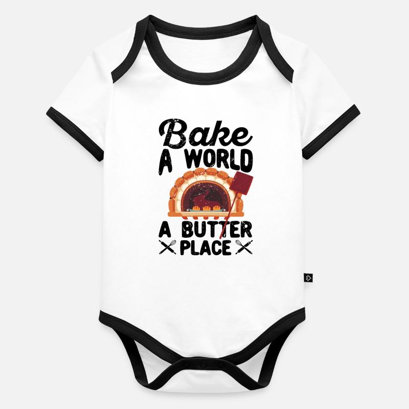 Funny bread baker Organic Baby Contrasting Bodysuit