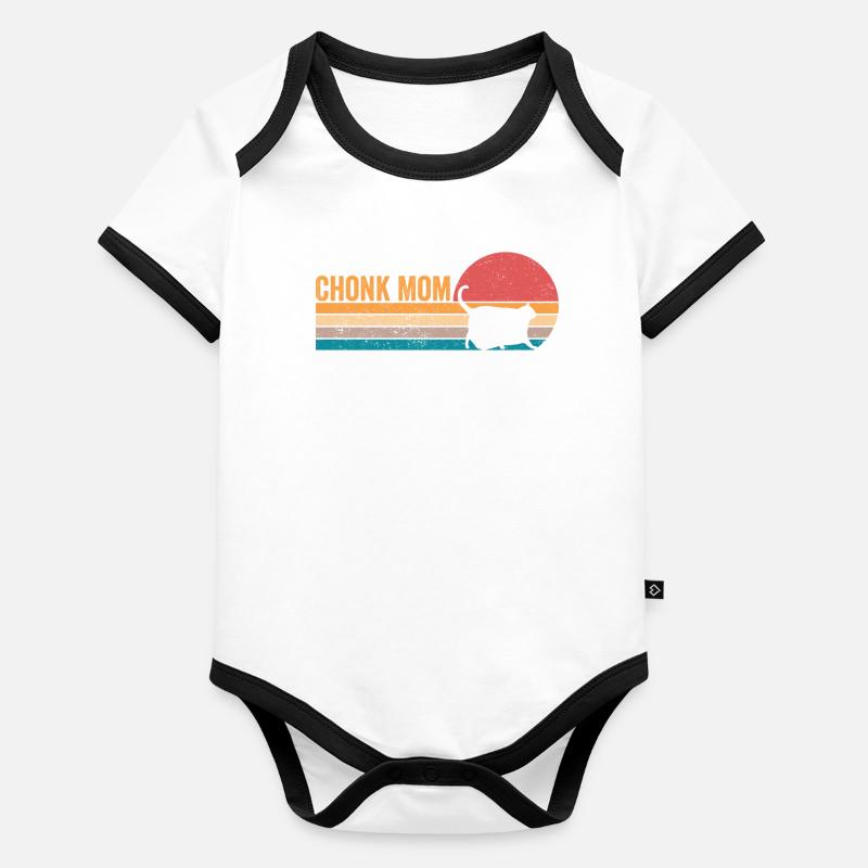 Chonk Meme Cat Chonk Mom Organic Baby Contrasting Bodysuit