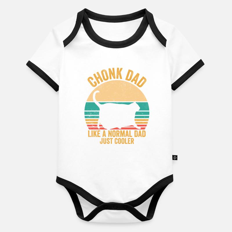 Chonk Meme Cat Organic Baby Contrasting Bodysuit