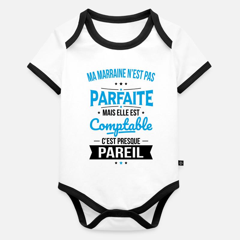 Ma marraine n'est pas parfaite - Comptable Body Bébé bio contrasté manches courtes