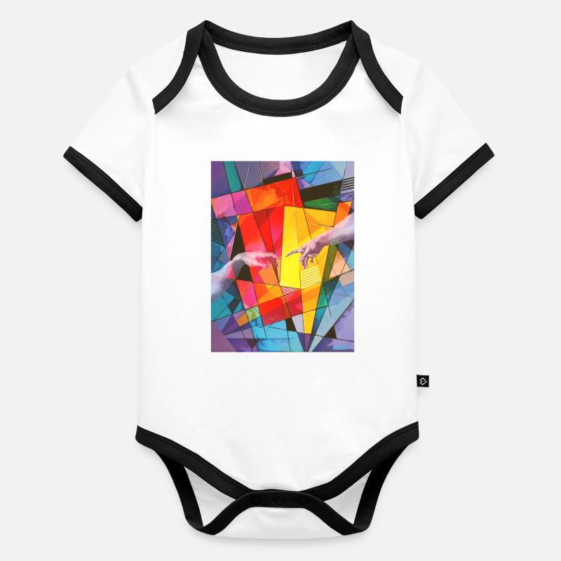 Création esthétique d’avant-garde d’Adam Body Bébé bio contrasté manches courtes
