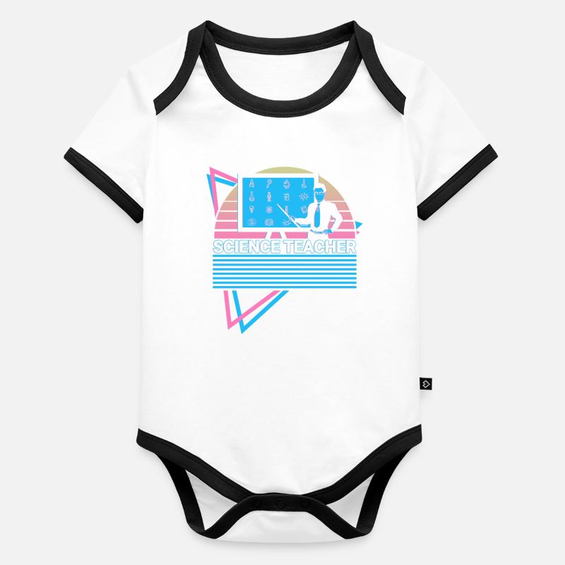 Science Teacher Retro Organic Baby Contrasting Bodysuit