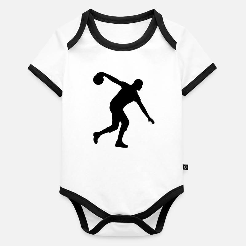 Bowling Player Bowler Organic Baby Contrasting Bodysuit