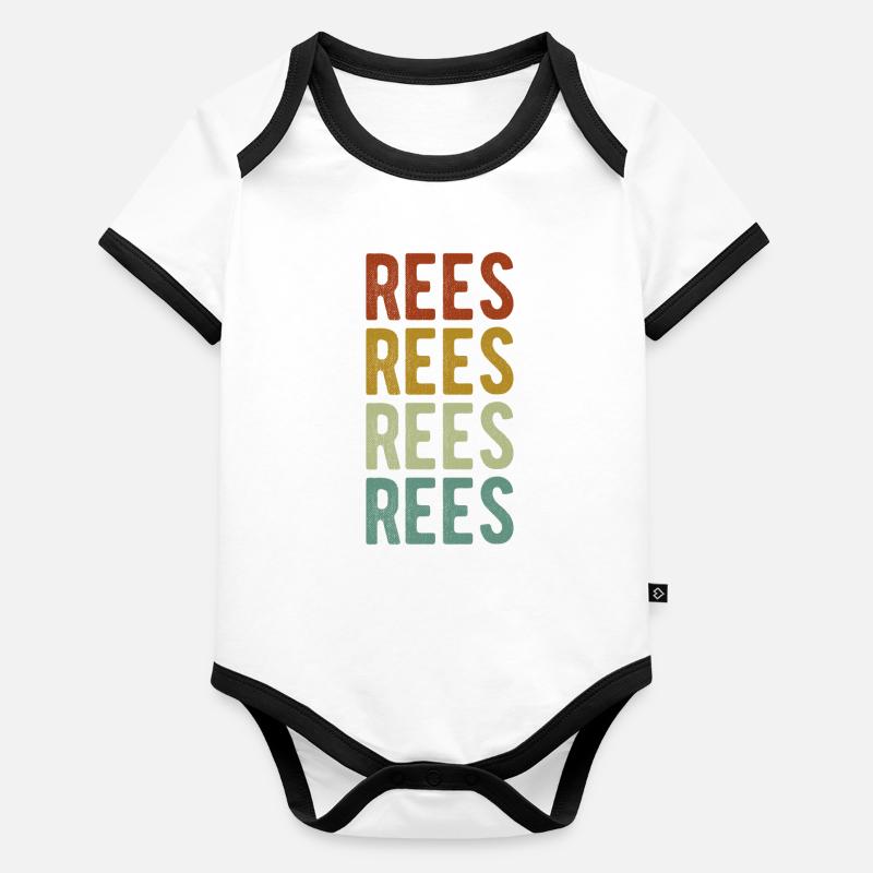 Rees Town Rétro Vintage Body Bébé bio contrasté manches courtes