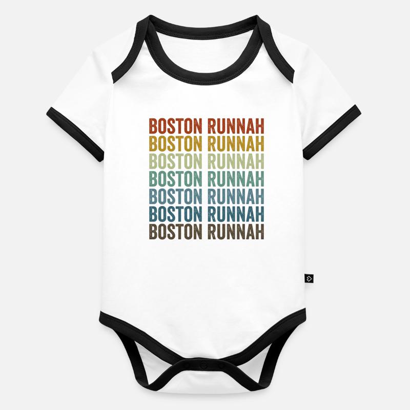 Boston Runnah Marathon Runner Boston Runner Organic Baby Contrasting Bodysuit