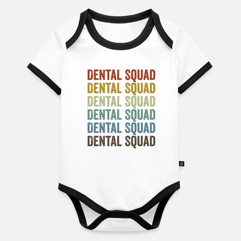 Dental Squad Zahnarzt Kieferorthopäde Student Baby Bio-Kurzarm-Kontrastbody