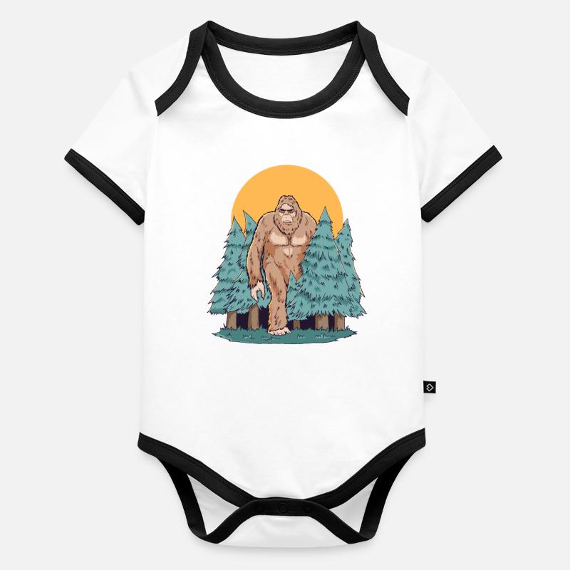 Cryptidcore Esthétique Sasquatch Bigfoot Body Bébé bio contrasté manches courtes