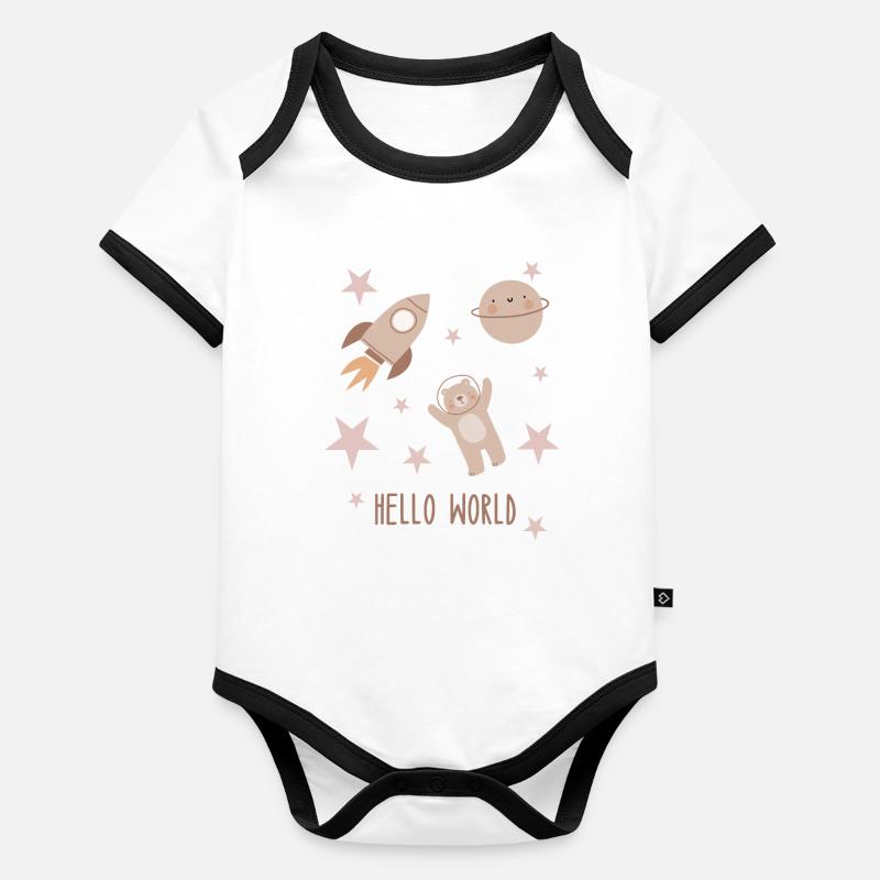 Hello World | Space Boho Style Organic Baby Contrasting Bodysuit