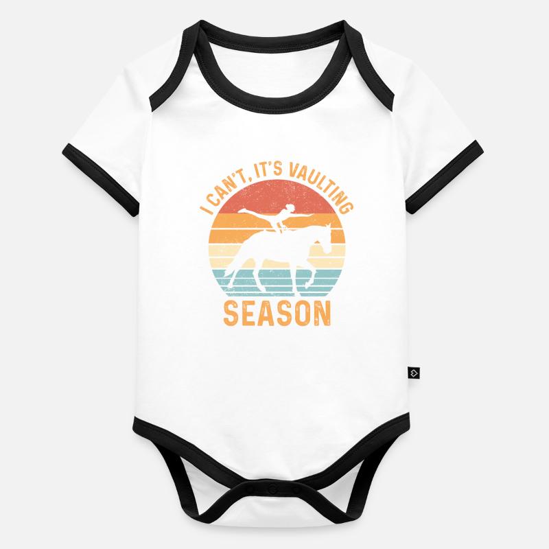 Ich kann nicht, es ist Voltigiersaison Pferdevolti Baby Bio-Kurzarm-Kontrastbody