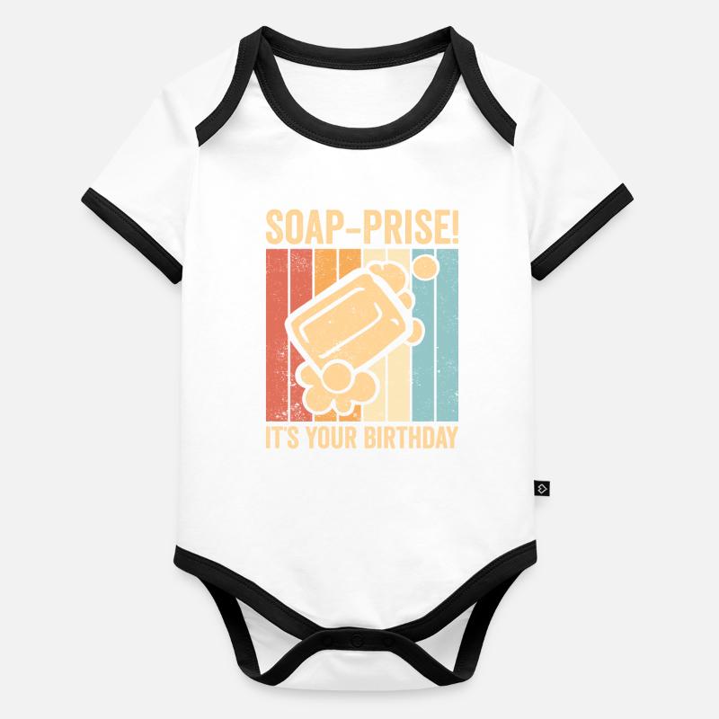Fabricant de savon amusant Body Bébé bio contrasté manches courtes