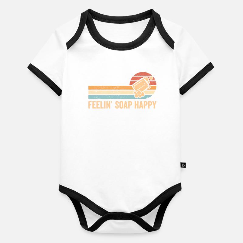 Fabricant de savon amusant Body Bébé bio contrasté manches courtes