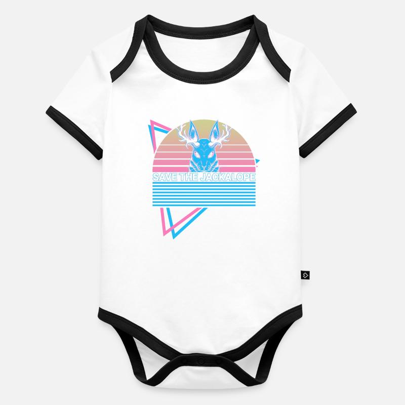 Schakalope Retro Kryptide Kryptozoologie Baby Bio-Kurzarm-Kontrastbody