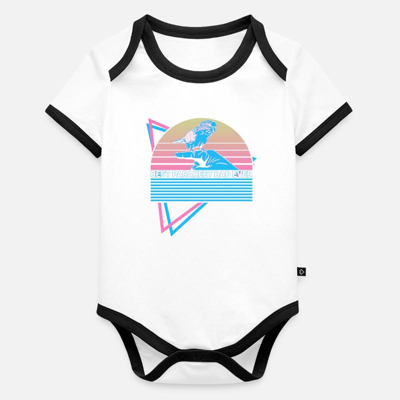 Perruche Perruche Rétro Body Bébé bio contrasté manches courtes