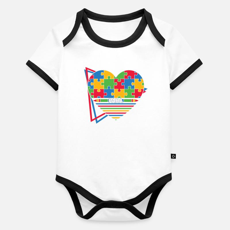 Paraprofessionnel Body Bébé bio contrasté manches courtes
