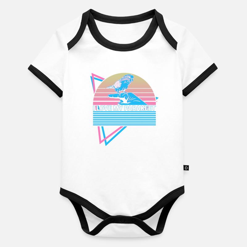 Perruche Perruche Rétro Body Bébé bio contrasté manches courtes