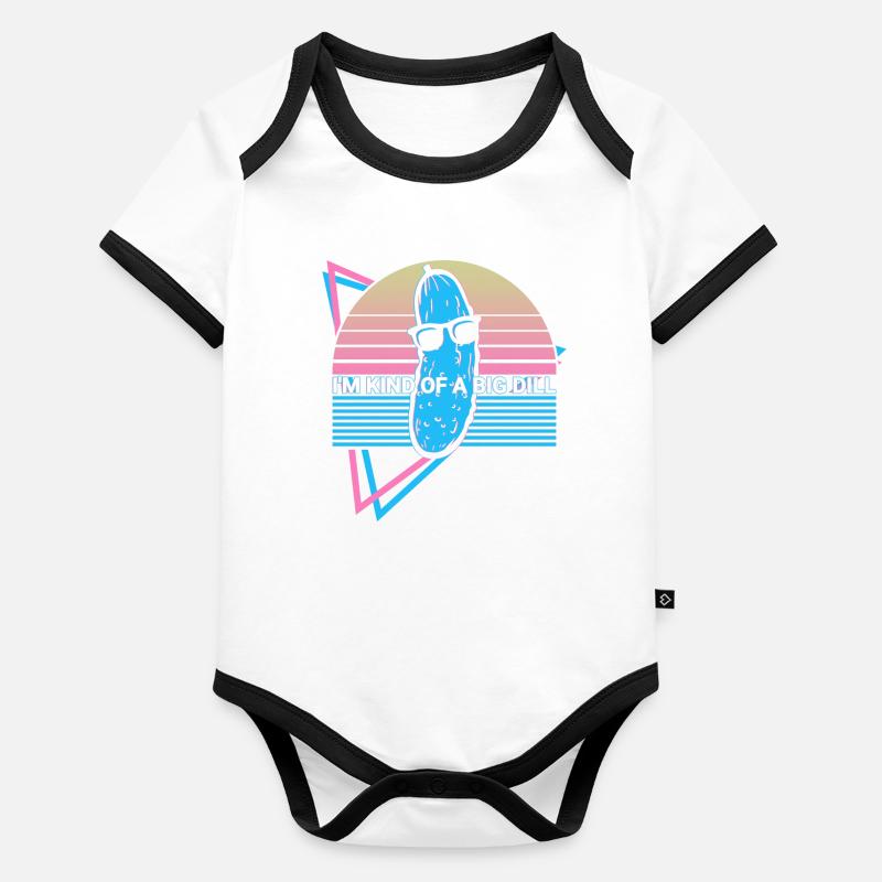 Drôle de cornichon rétro Body Bébé bio contrasté manches courtes