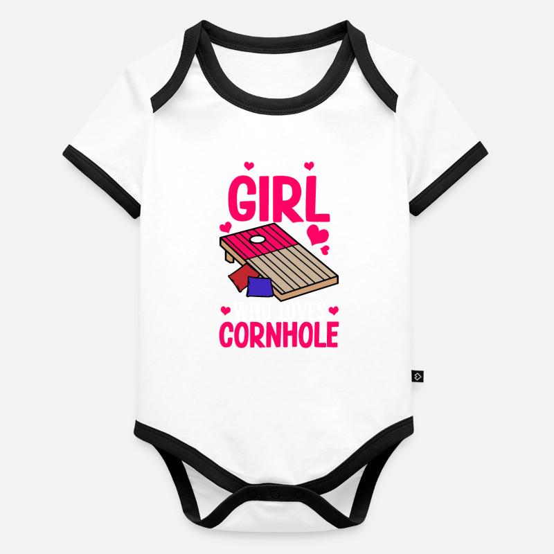 Mais-Loch Baby Bio-Kurzarm-Kontrastbody