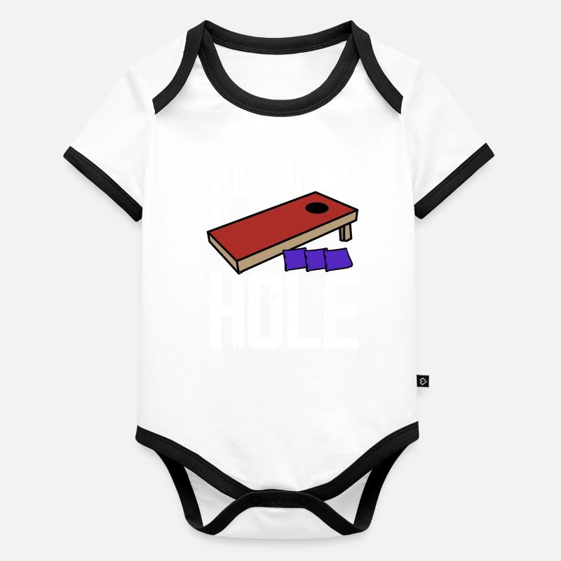 Funny Cornhole Corn Hole Organic Baby Contrasting Bodysuit