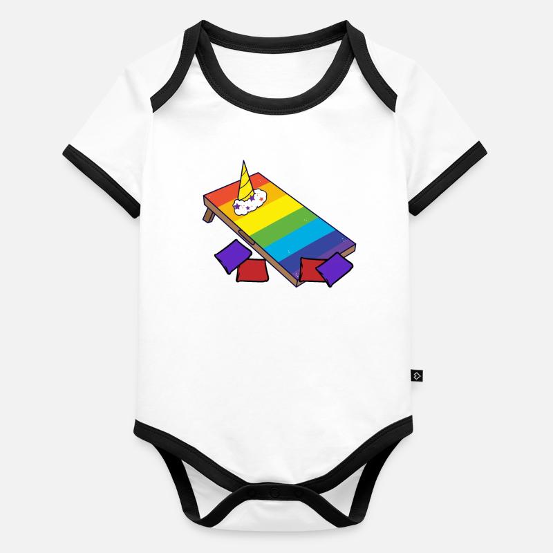 Trou de maïs Cornhole Body Bébé bio contrasté manches courtes