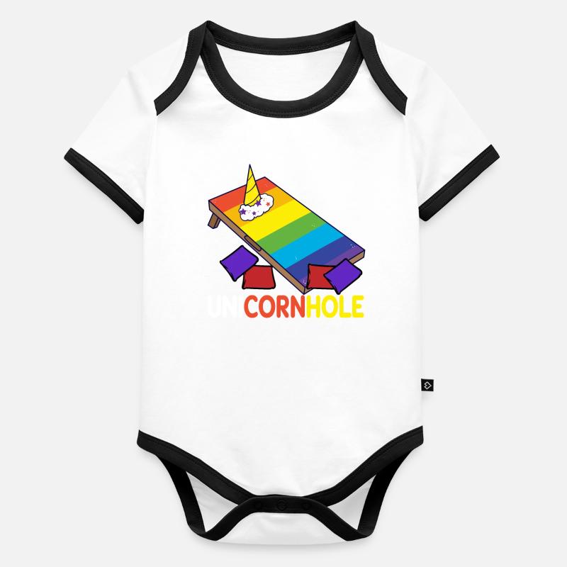 Trou de maïs Cornhole Body Bébé bio contrasté manches courtes