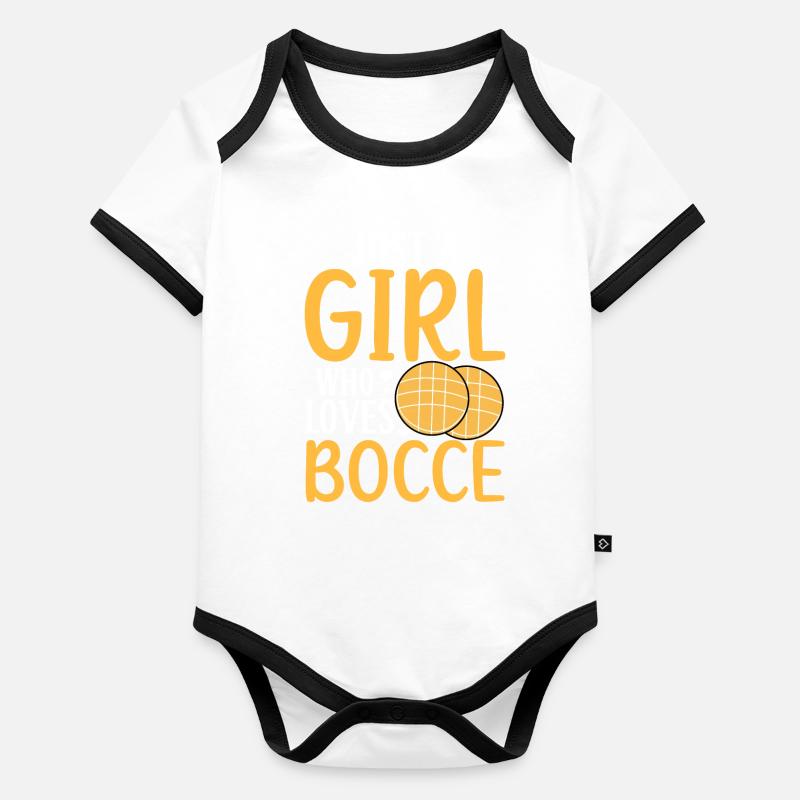 Bocce Ball Spieler Baby Bio-Kurzarm-Kontrastbody