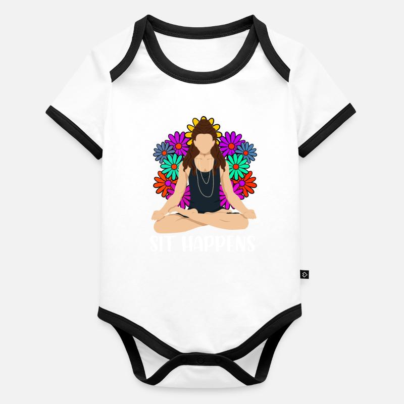 Méditation Méditerranéenne Body Bébé bio contrasté manches courtes