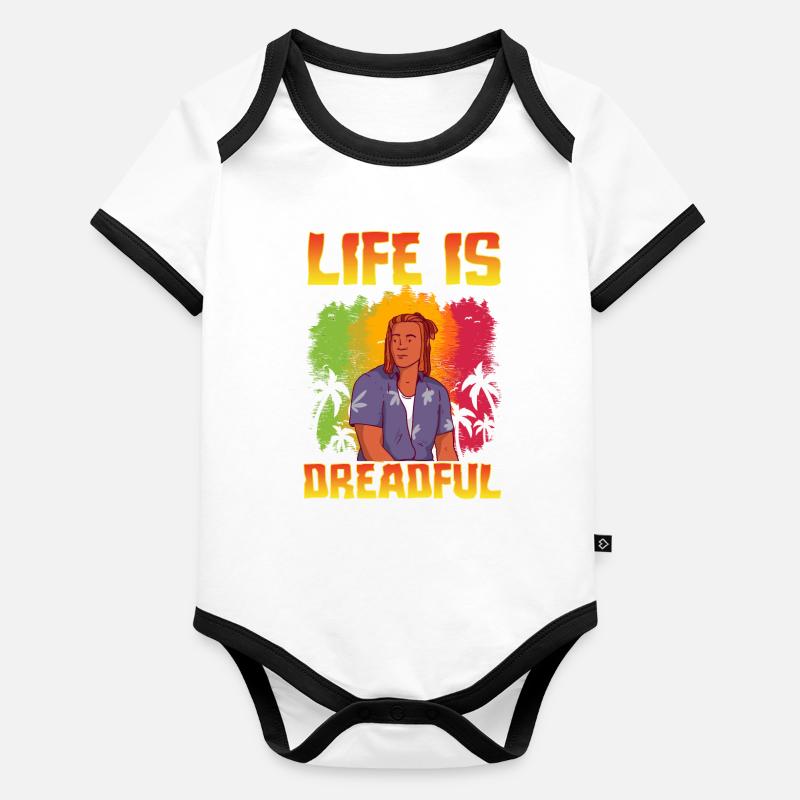 Rastafari Rastafarian Rasta Body Bébé bio contrasté manches courtes